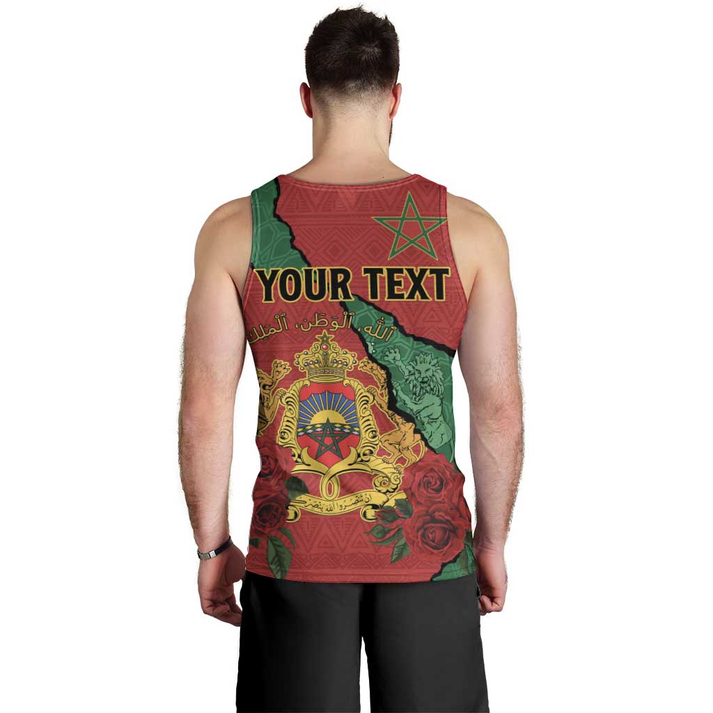 Personalised Morocco Men Tank Top Coat Of Arms With Rose