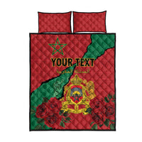Personalised Morocco Quilt Bed Set Coat Of Arms With Rose