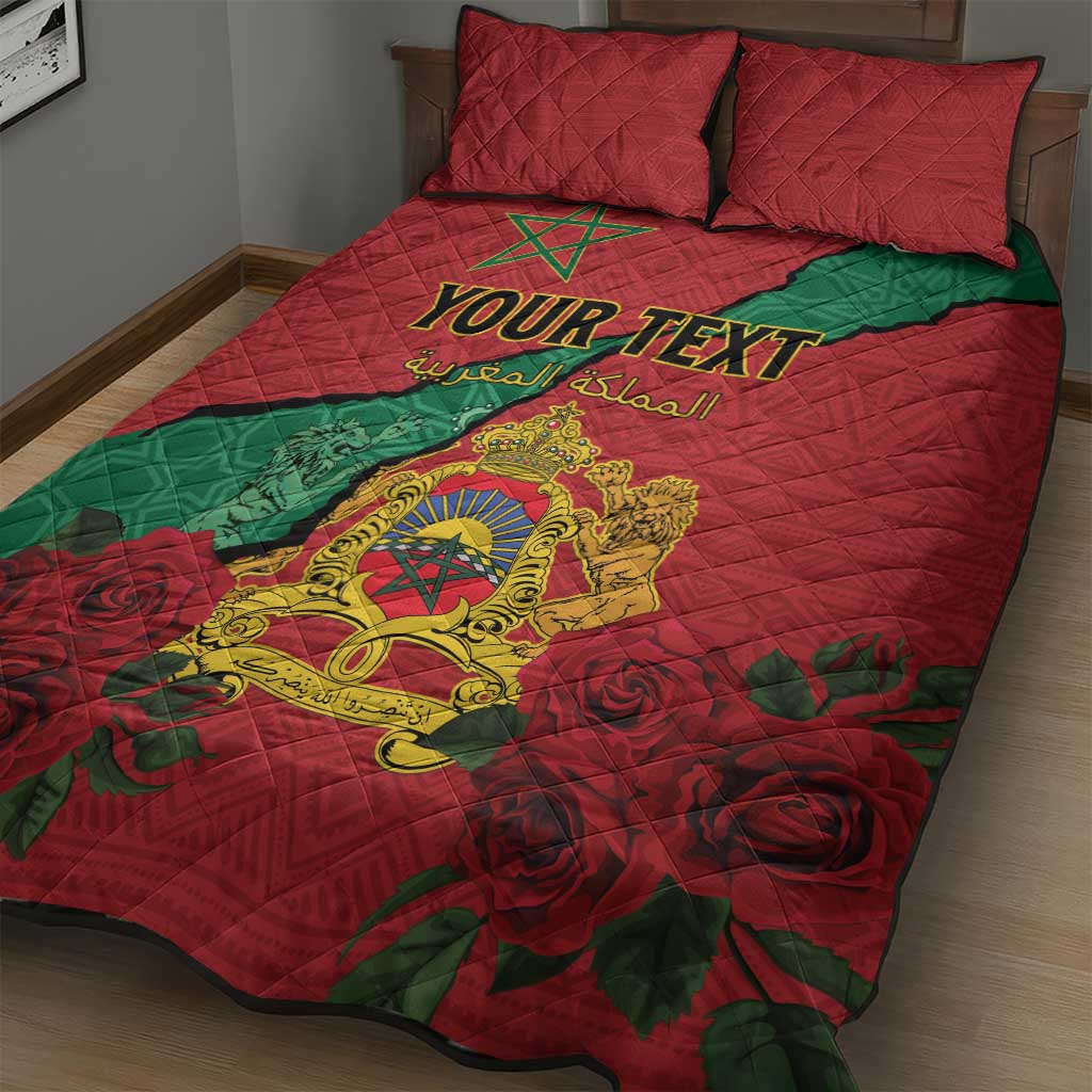 Personalised Morocco Quilt Bed Set Coat Of Arms With Rose
