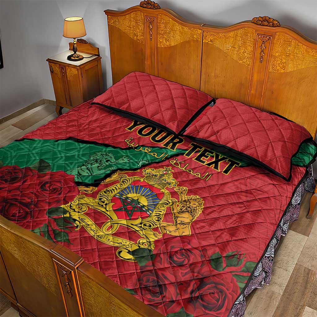 Personalised Morocco Quilt Bed Set Coat Of Arms With Rose