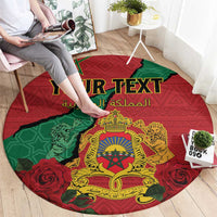 Personalised Morocco Round Carpet Coat Of Arms With Rose
