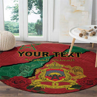 Personalised Morocco Round Carpet Coat Of Arms With Rose