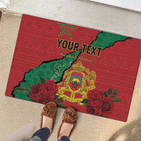 Personalised Morocco Rubber Doormat Coat Of Arms With Rose