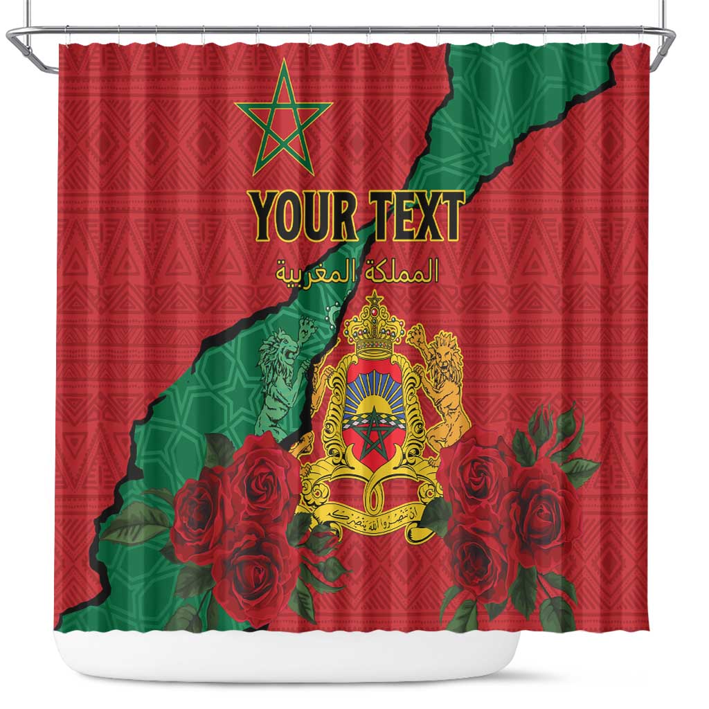 Personalised Morocco Shower Curtain Coat Of Arms With Rose