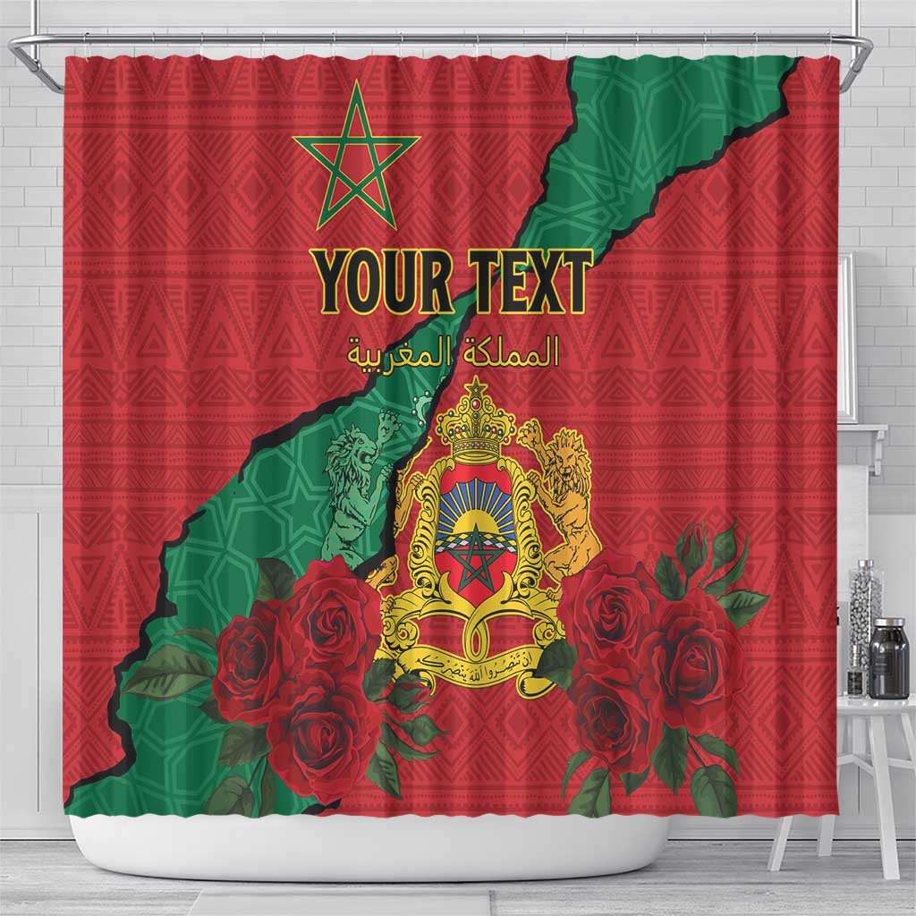 Personalised Morocco Shower Curtain Coat Of Arms With Rose