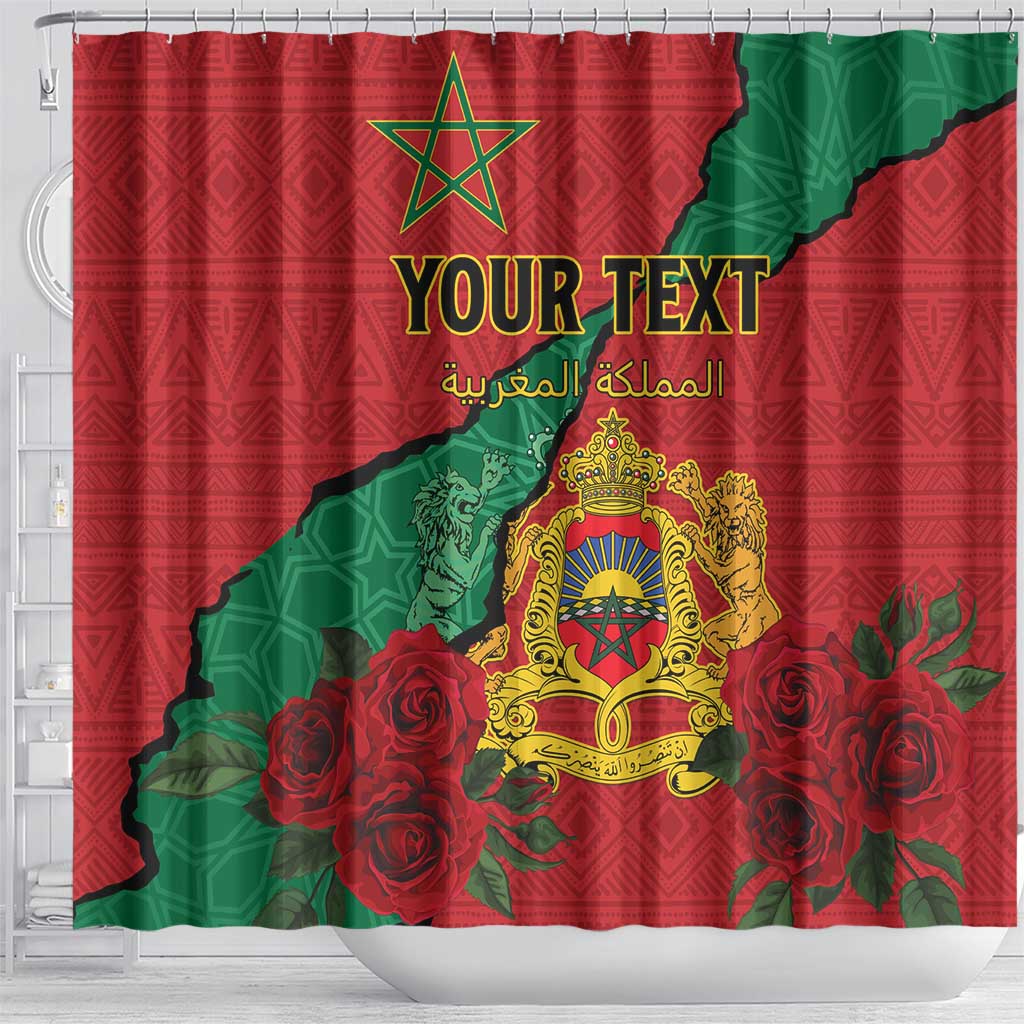 Personalised Morocco Shower Curtain Coat Of Arms With Rose