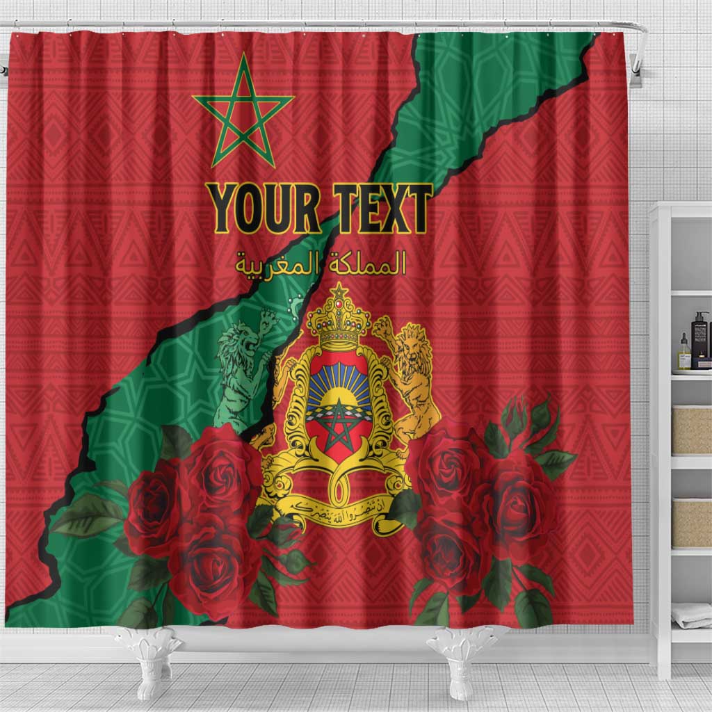 Personalised Morocco Shower Curtain Coat Of Arms With Rose