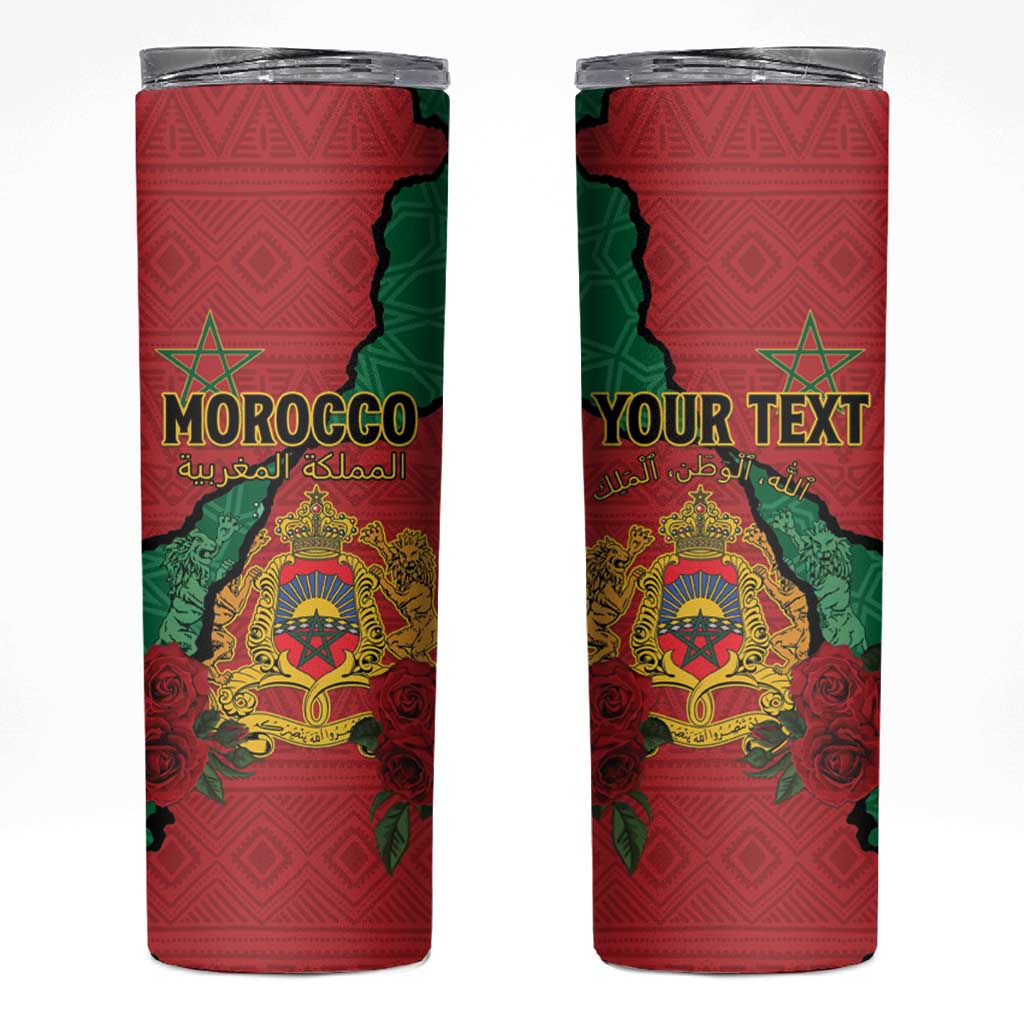 Personalised Morocco Skinny Tumbler Coat Of Arms With Rose