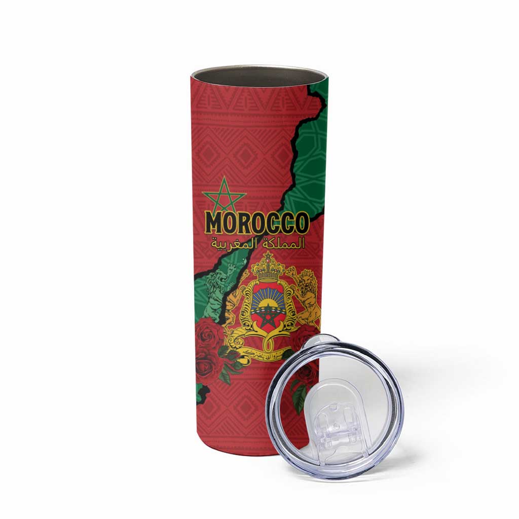 Personalised Morocco Skinny Tumbler Coat Of Arms With Rose