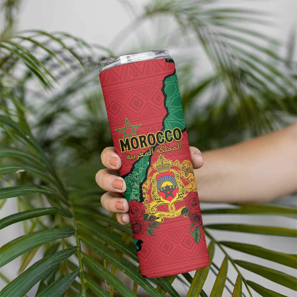 Personalised Morocco Skinny Tumbler Coat Of Arms With Rose