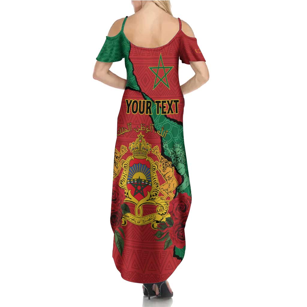 Personalised Morocco Summer Maxi Dress Coat Of Arms With Rose