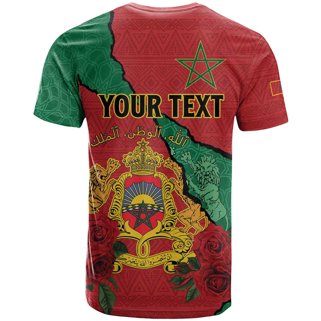 Personalised Morocco T Shirt Coat Of Arms With Rose
