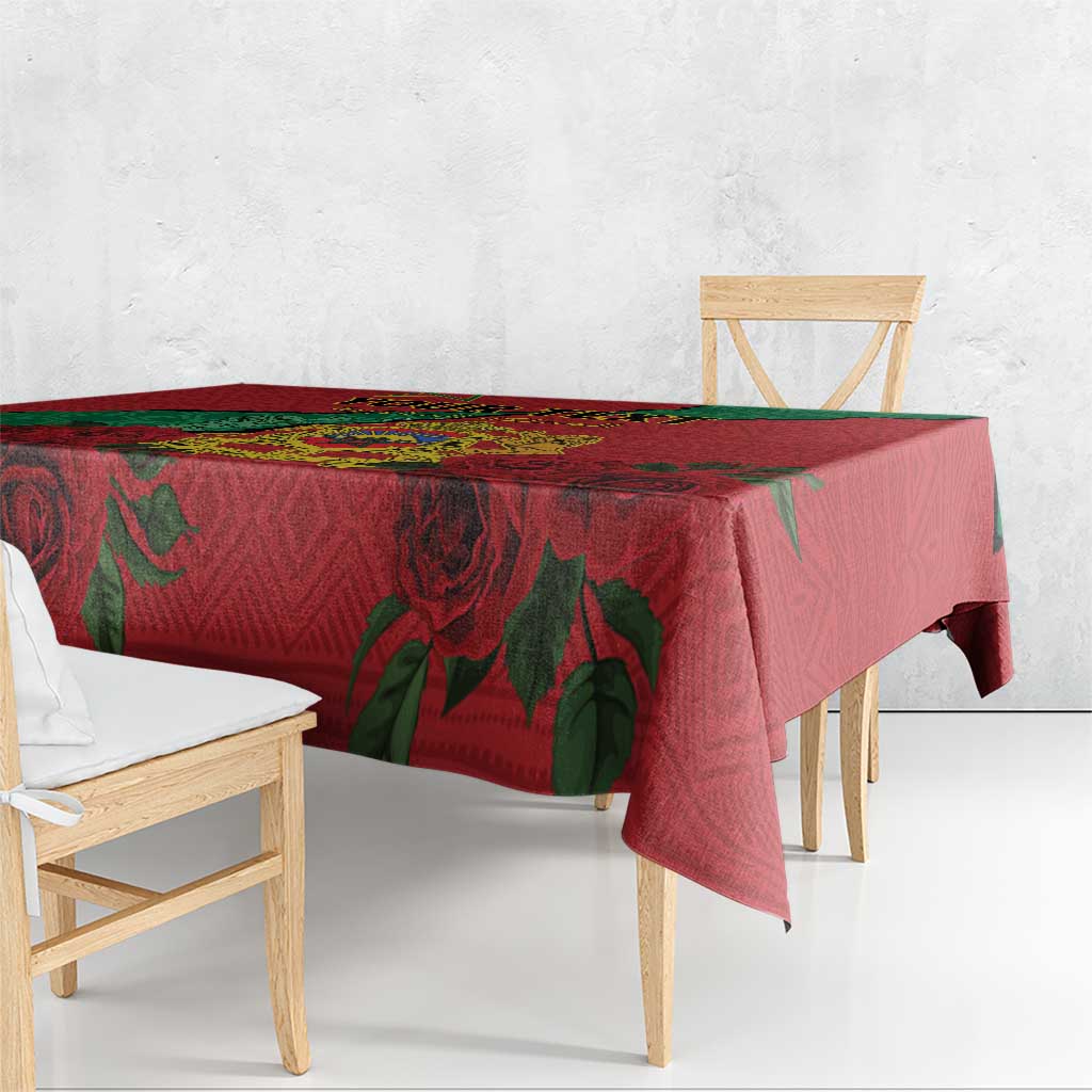Personalised Morocco Tablecloth Coat Of Arms With Rose