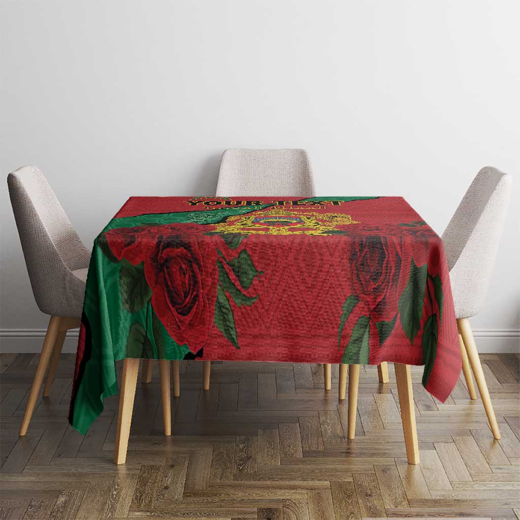 Personalised Morocco Tablecloth Coat Of Arms With Rose