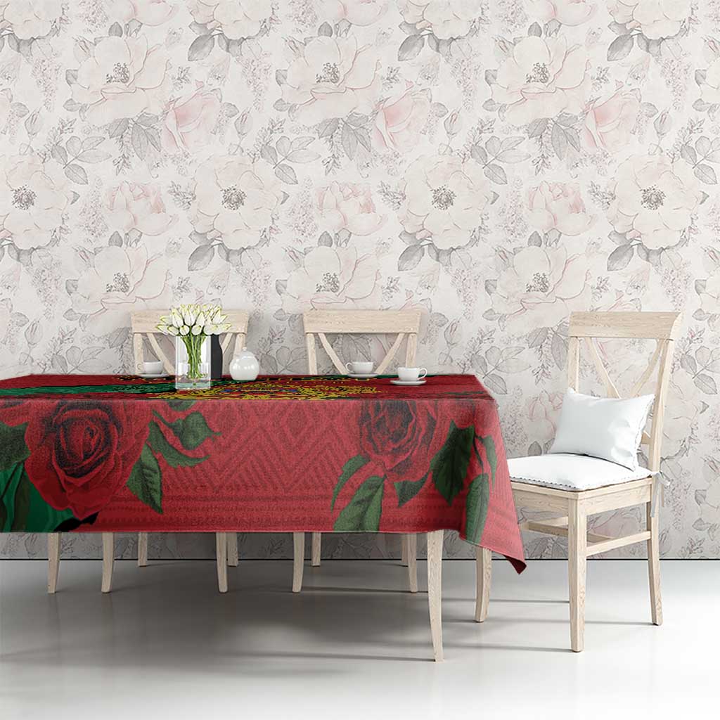 Personalised Morocco Tablecloth Coat Of Arms With Rose