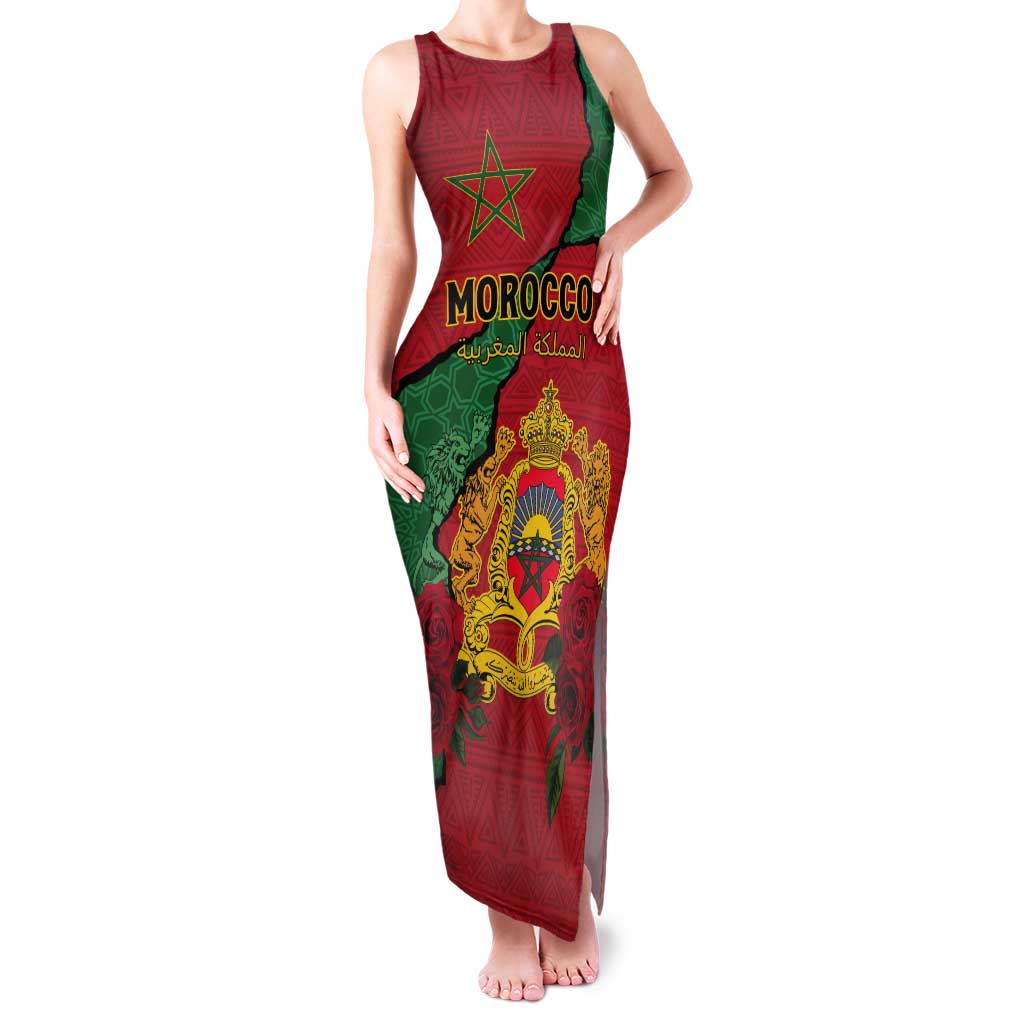 Personalised Morocco Tank Maxi Dress Coat Of Arms With Rose