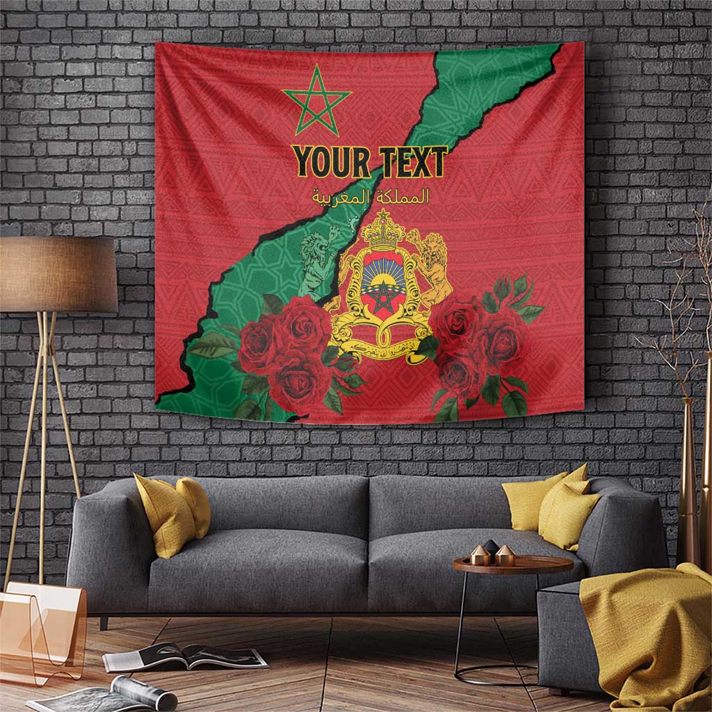 Personalised Morocco Tapestry Coat Of Arms With Rose