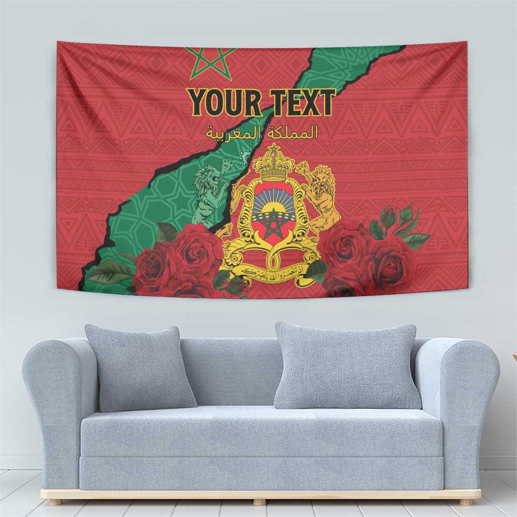 Personalised Morocco Tapestry Coat Of Arms With Rose