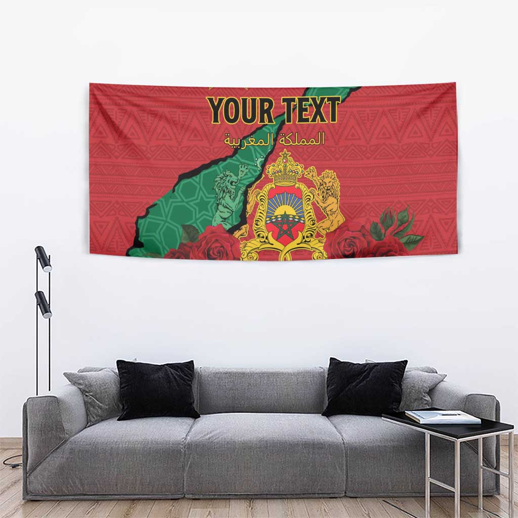 Personalised Morocco Tapestry Coat Of Arms With Rose