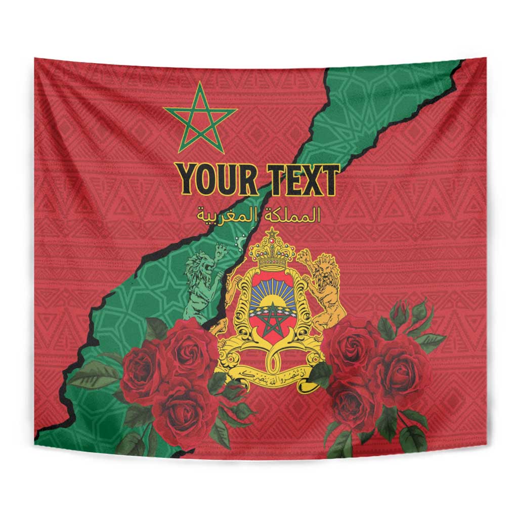 Personalised Morocco Tapestry Coat Of Arms With Rose