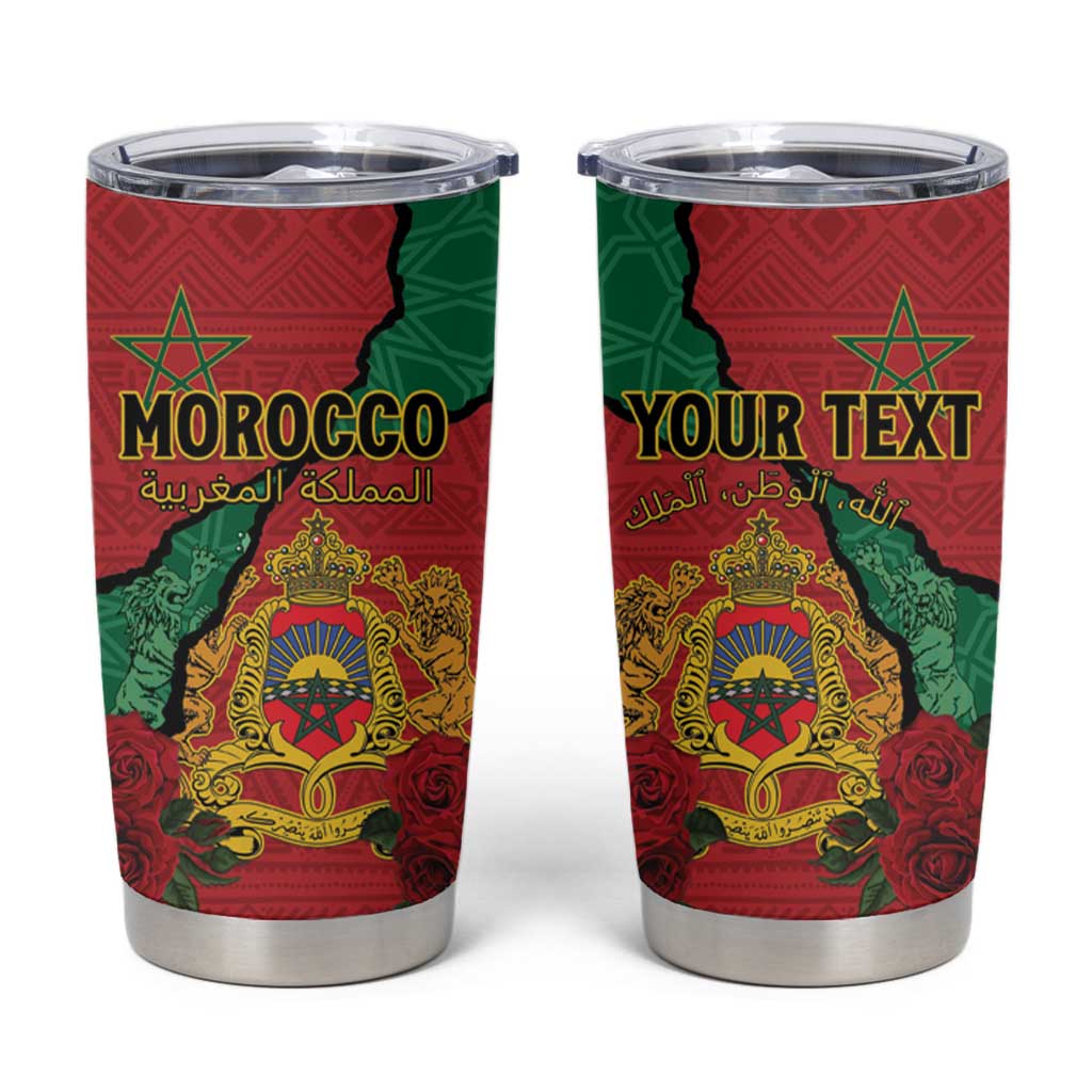 Personalised Morocco Tumbler Cup Coat Of Arms With Rose