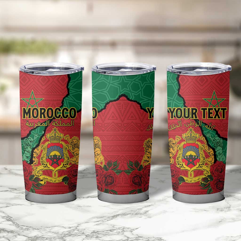 Personalised Morocco Tumbler Cup Coat Of Arms With Rose