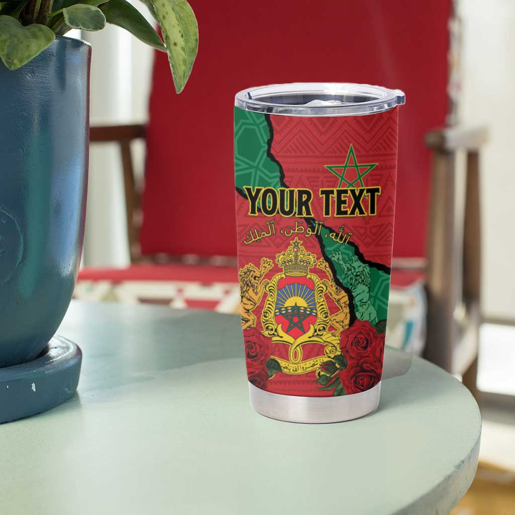 Personalised Morocco Tumbler Cup Coat Of Arms With Rose