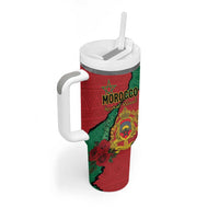 Personalised Morocco Tumbler With Handle Coat Of Arms With Rose