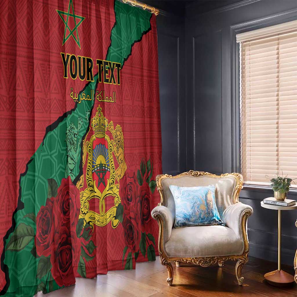 Personalised Morocco Window Curtain Coat Of Arms With Rose