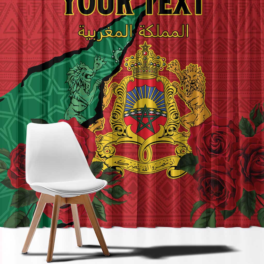 Personalised Morocco Window Curtain Coat Of Arms With Rose