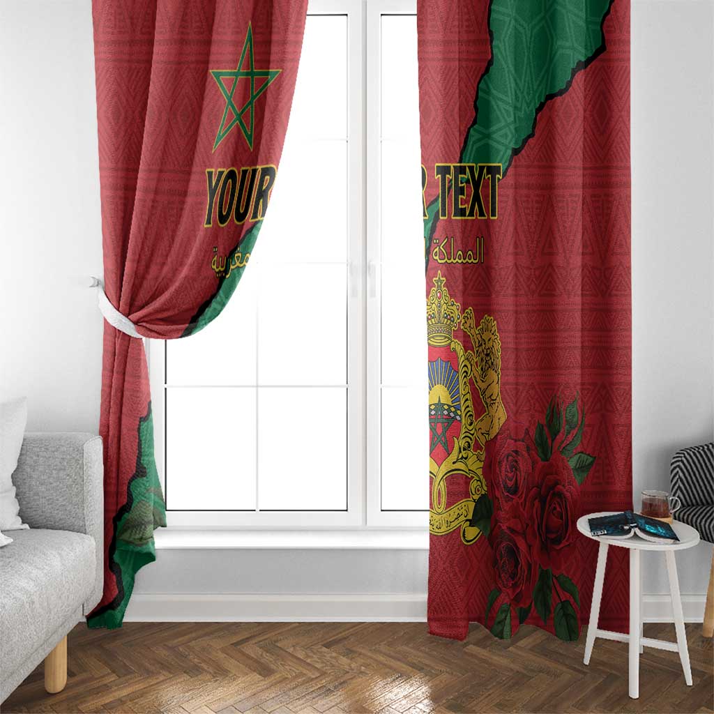 Personalised Morocco Window Curtain Coat Of Arms With Rose