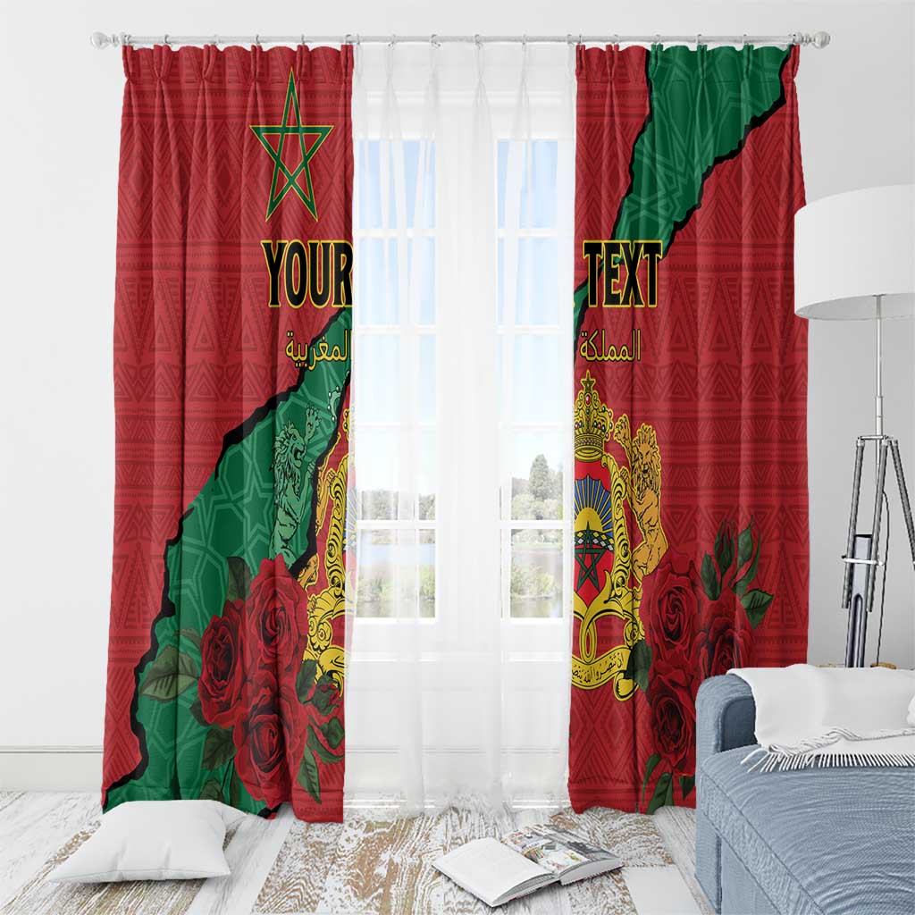 Personalised Morocco Window Curtain Coat Of Arms With Rose