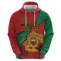 Personalised Morocco Zip Hoodie Coat Of Arms With Rose