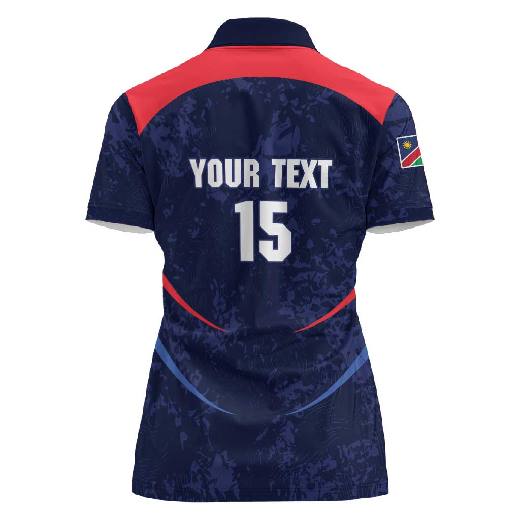 Namibia Cricket Custom Women Polo Shirt Come On Eagles