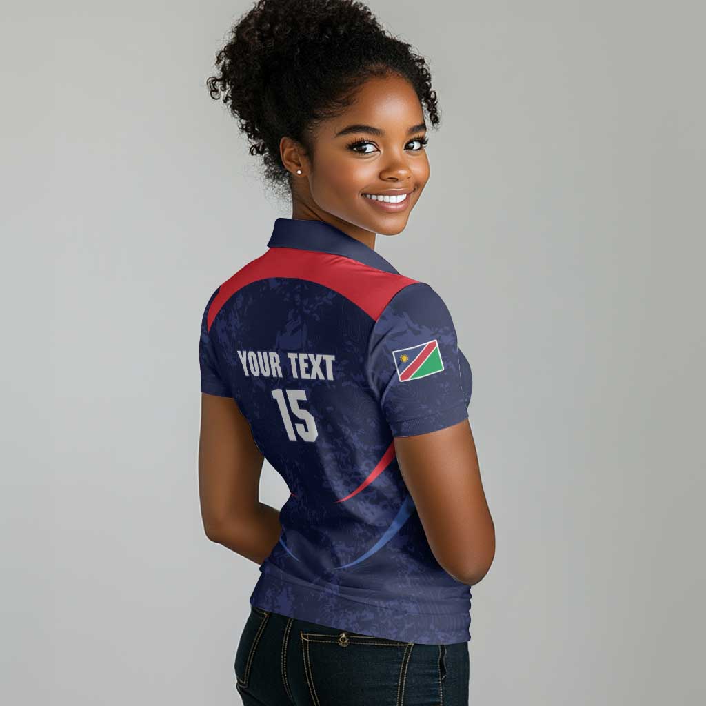 Namibia Cricket Custom Women Polo Shirt Come On Eagles