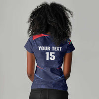 Namibia Cricket Custom Women V-Neck T-Shirt Come On Eagles