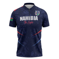 Namibia Cricket Custom Zipper Polo Shirt Come On Eagles