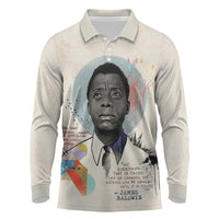 James Baldwin Long Sleeve Polo Shirt Civil Rights Writer