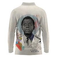 James Baldwin Long Sleeve Polo Shirt Civil Rights Writer