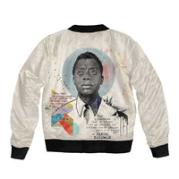 James Baldwin Sleeve Zip Bomber Jacket Civil Rights Writer