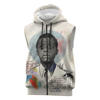 James Baldwin Sleeveless Zip Hoodie Civil Rights Writer