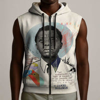 James Baldwin Sleeveless Zip Hoodie Civil Rights Writer