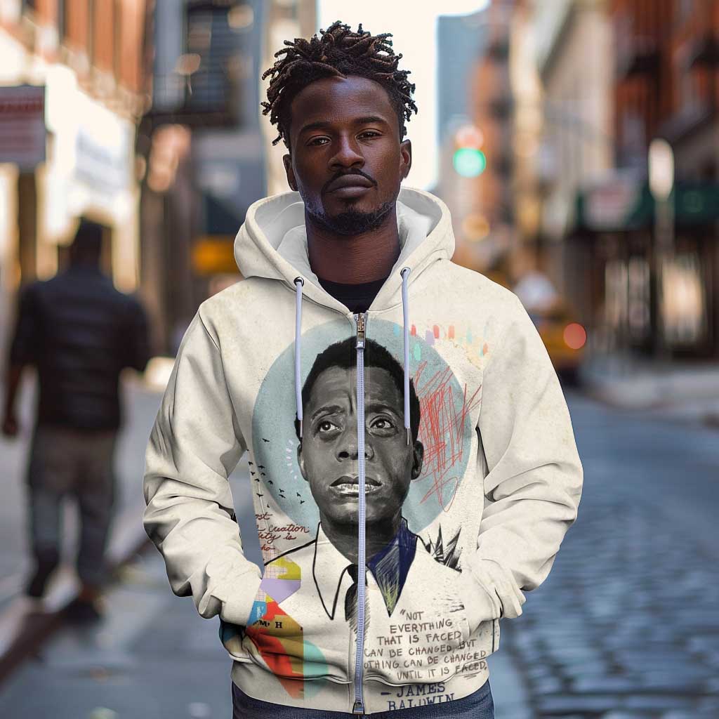 James Baldwin Zip Hoodie Civil Rights Writer