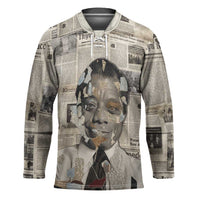 James Baldwin Hockey Jersey Vintage Newspaper Style