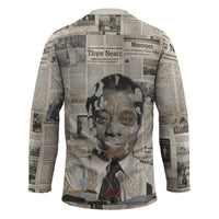 James Baldwin Hockey Jersey Vintage Newspaper Style