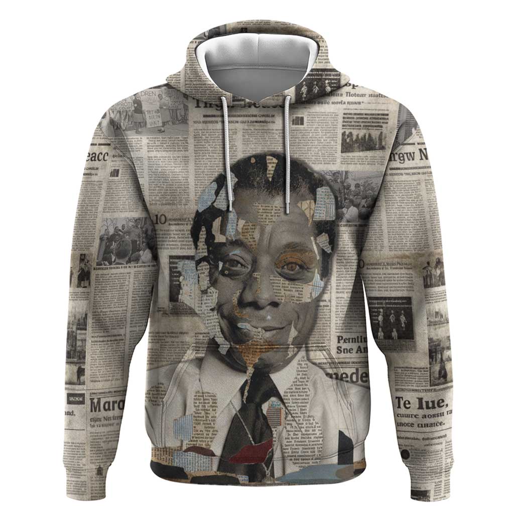 James Baldwin Hoodie Vintage Newspaper Style