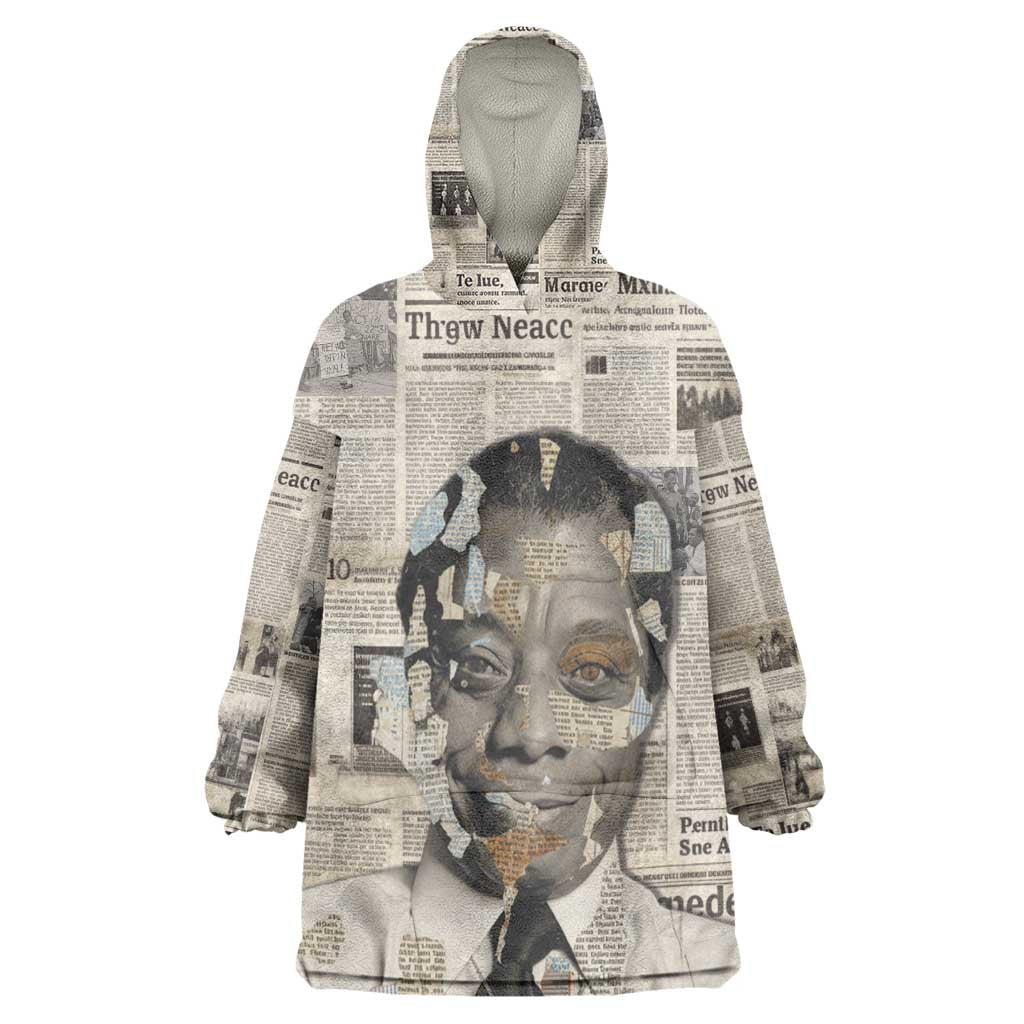 James Baldwin Kid Wearable Blanket Hoodie Vintage Newspaper Style