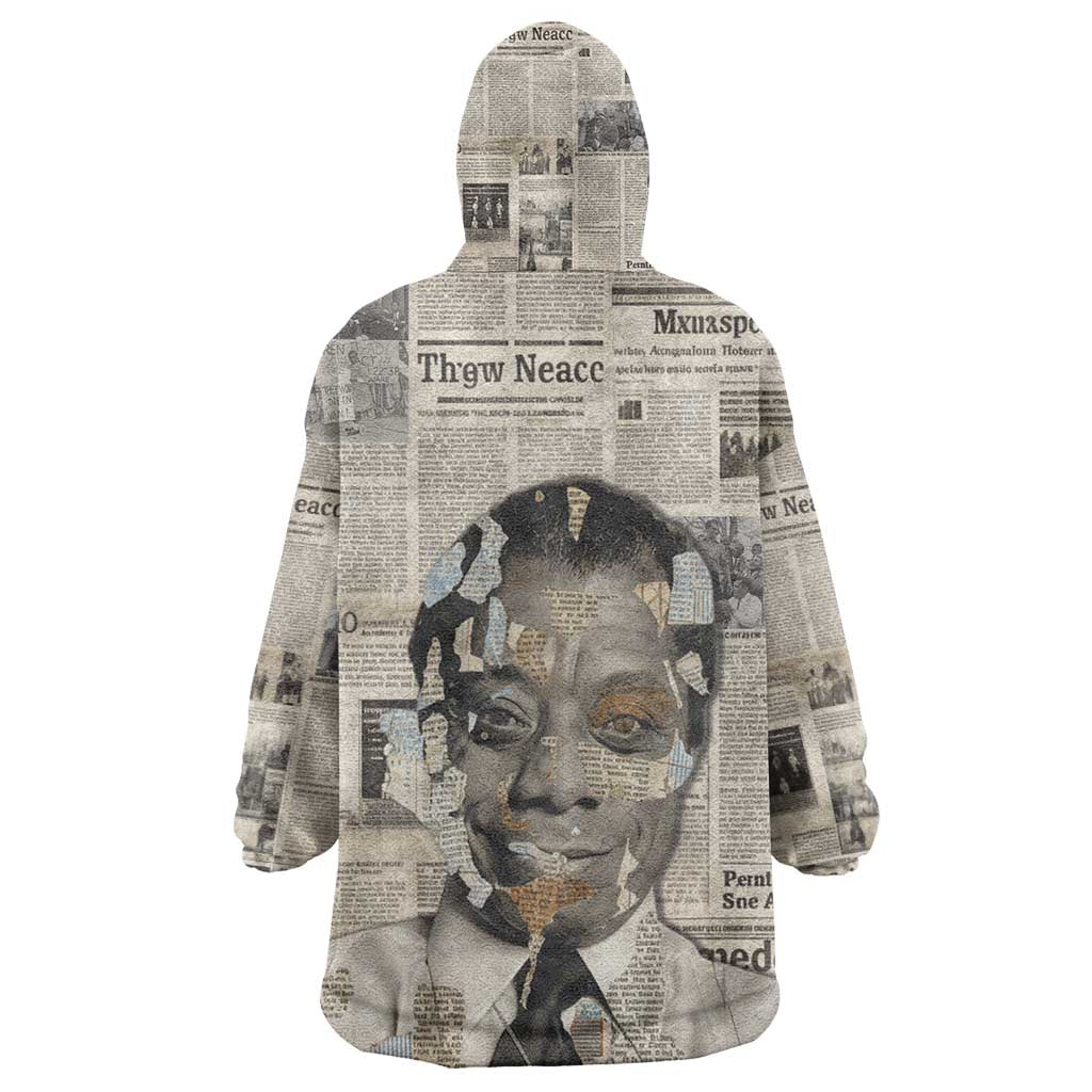 James Baldwin Kid Wearable Blanket Hoodie Vintage Newspaper Style