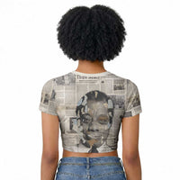 James Baldwin Raglan Cropped T shirt Vintage Newspaper Style