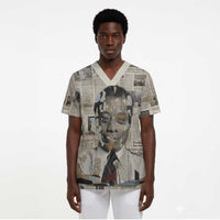 James Baldwin Scrub Top Vintage Newspaper Style